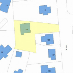 119 Park St, Newton MA  02458-2041 plot plan
