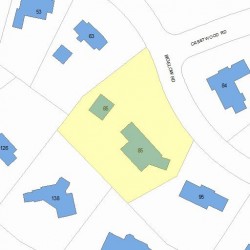 85 Bigelow Rd, Newton MA  02465-3005 plot plan