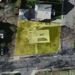 441 Ward St, Newton MA 02459-1241 aerial view