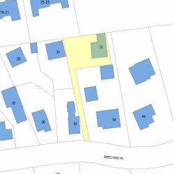 38 Beecher Pl, Newton MA 02459-2313 plot plan