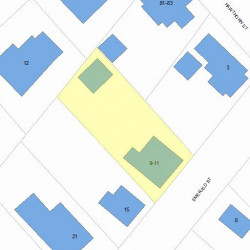 11 Emerald St, Newton MA  02458-1213 plot plan
