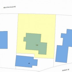 130 Newtonville Ave, Newton MA  02458-1830 plot plan