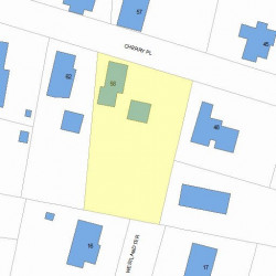 58 Cherry Pl, Newton MA  02465-1506 plot plan