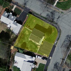 15 Hatfield Rd, Newton MA  02465-1212 aerial view