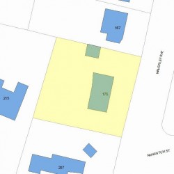 175 Waverley Ave, Newton MA 02458-2418 plot plan