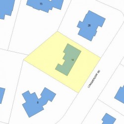 14 Longmeadow Rd, Newton MA  02459-3427 plot plan