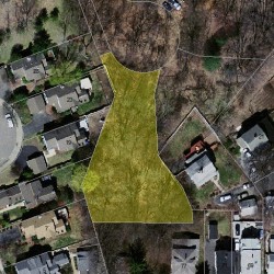 50 Evergreen Cir, Newton MA  02465-2161 aerial view