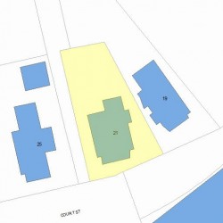 21 Court St, Newton MA  02458-1262 plot plan