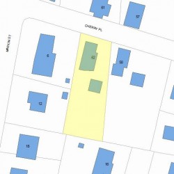 62 Cherry Pl, Newton MA  02465-1506 plot plan