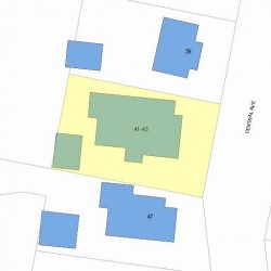 41 Central Ave, Newton MA  02460-1710 plot plan