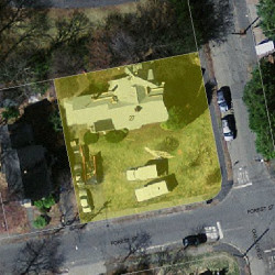 27 Chester St, Newton MA 02461-1415 aerial view