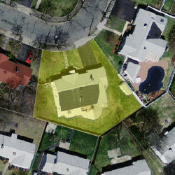 22 Anthony Cir, Newton MA  02460-1110 aerial view