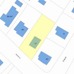 257 River St, Newton MA  02465-1435 plot plan