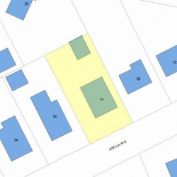 64 Adella Ave, Newton MA 02465-1922 plot plan