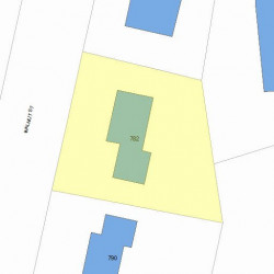 782 Walnut St, Newton MA  02459-1717 plot plan