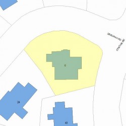 6 Deborah Rd, Newton MA  02459-2838 plot plan