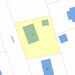 16 Lucille Pl, Newton MA 02464-1211 plot plan