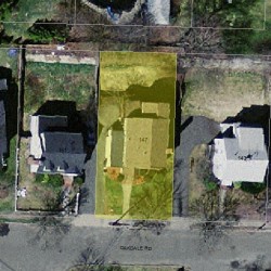 147 Oakdale Rd, Newton MA  02461-1812 aerial view