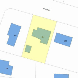 264 Homer St, Newton MA  02459-1413 plot plan