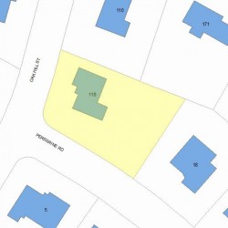 118 Oak Hill St, Newton MA  02459-3433 plot plan
