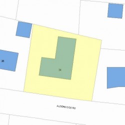 34 Alderwood Rd, Newton MA 02459-1248 plot plan