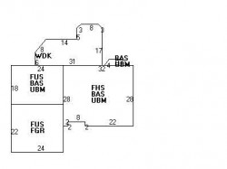 23 Hanson Rd, Newton MA  02459-3516 floor plan