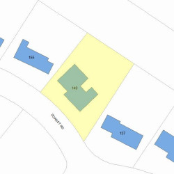149 Dorset Rd, Newton MA  02468-1453 plot plan