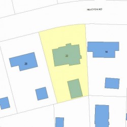 22 Halcyon Rd, Newton MA 02459-2432 plot plan