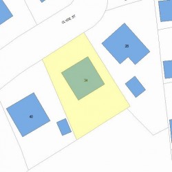 34 Clyde St, Newton MA  02460-2209 plot plan