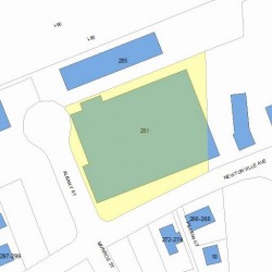 281 Newtonville Ave, Newton MA 02460-2013 plot plan