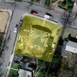 45 Plainfield St, Newton MA  02468-1637 aerial view