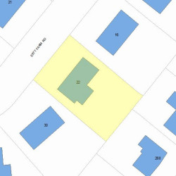 22 Esty Farm Rd, Newton MA 02459-3607 plot plan