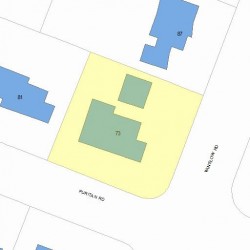 73 Puritan Rd, Newton MA 02468-1705 plot plan