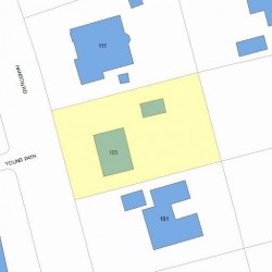 105 Hanson Rd, Newton MA  02459-3627 plot plan