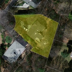 14 Lorraine Cir, Newton MA  02468-1466 aerial view