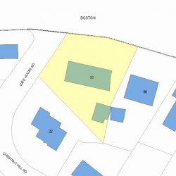 96 Beacon St, Newton MA  02459 plot plan