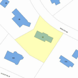 95 Bigelow Rd, Newton MA  02465-3005 plot plan