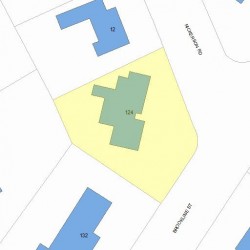 124 Brookline St, Newton MA  02467 plot plan