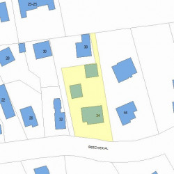 34 Beecher Pl, Newton MA 02459-2313 plot plan