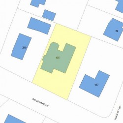 195 Woodward St, Newton MA 02468-2003 plot plan