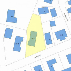 23 Waban St, Newton MA 02458-1533 plot plan