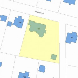 196 Windsor Rd, Newton MA 02468-1120 plot plan