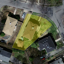 54 Orchard Ave, Newton MA  02465-1912 aerial view