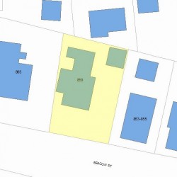 859 Beacon St, Newton MA  02459-1822 plot plan