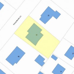 42 Windermere Rd, Newton MA  02466-2520 plot plan