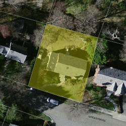 25 Lancaster Rd, Newton MA  02458-2625 aerial view