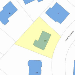 336 Country Club Rd, Newton MA  02459-3116 plot plan