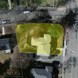 327 Lowell Ave, Newton MA 02460-2150 aerial view