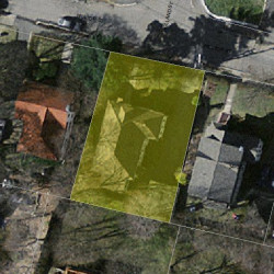 42 Hilltop St, Newton MA  02458-1819 aerial view