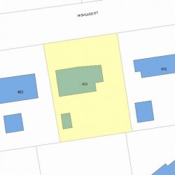 409 Highland St, Newton MA 02465-2707 plot plan